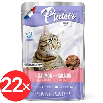 

Plaisir Cat kapsička losos + treska 22 × 100 g