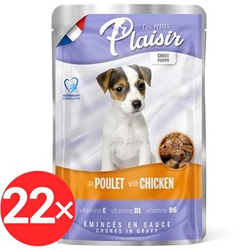 Plaisir Dog kapsička puppy pro štěňata s kuřecím 22 × 100 g - Kapsička pro psy