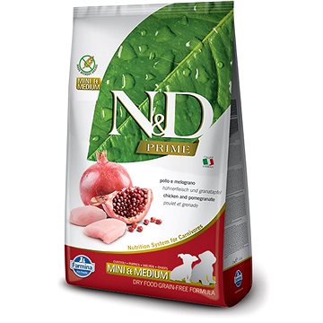 N&D PRIME grain free dog puppy mini chicken & pomegranate 2,5 kg - Granule pro štěňata