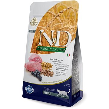 N&D low grain cat adult lamb & blueberry 1,5 kg - Granule pro kočky