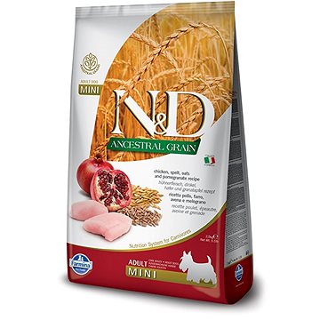 

N&D Ancestral Grain Dog Adult Mini Chicken & Pomegranate 2,5 kg
