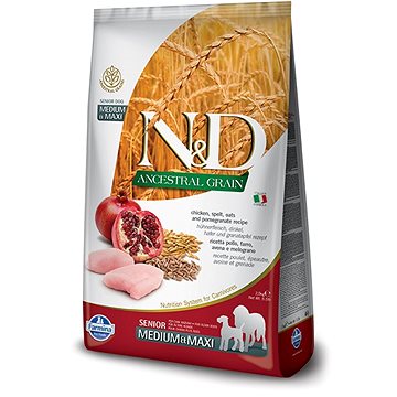 

N&D Ancestral Grain Dog Senior Medium & Maxi Chicken & Pomegranate 12 kg