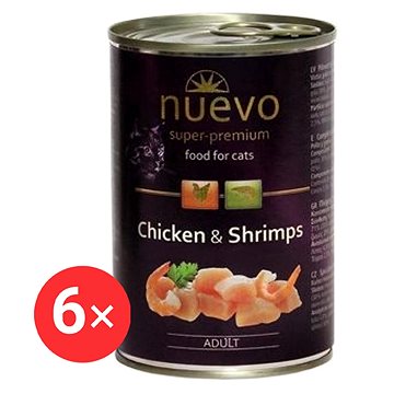

Nuevo kočka adult kuře a krevety konzerva 6 × 400 g