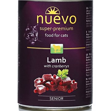 

Nuevo kočka senior jehněčí s brusinkami konzerva 400 g