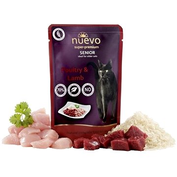

Nuevo kočka kapsička senior drůbeží a jehněčí s rýží 85 g