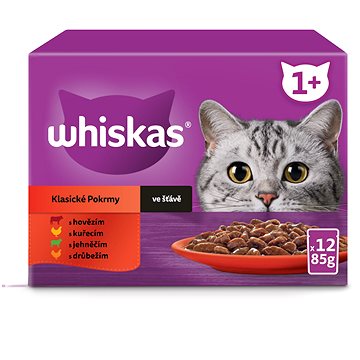 Whiskas kapsička klasický výběr ve šťávě pro dospělé kočky 12 × 100 g - Kapsička pro kočky
