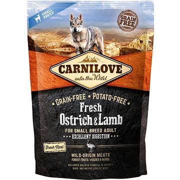 Carnilove fresh ostrich & lamb excellent digestion for small breed dogs 1,5 kg - Granule pro psy