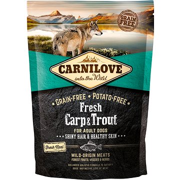 Carnilove fresh carp & trout shiny hair & healthy skin for adult dogs 1,5 kg - Granule pro psy