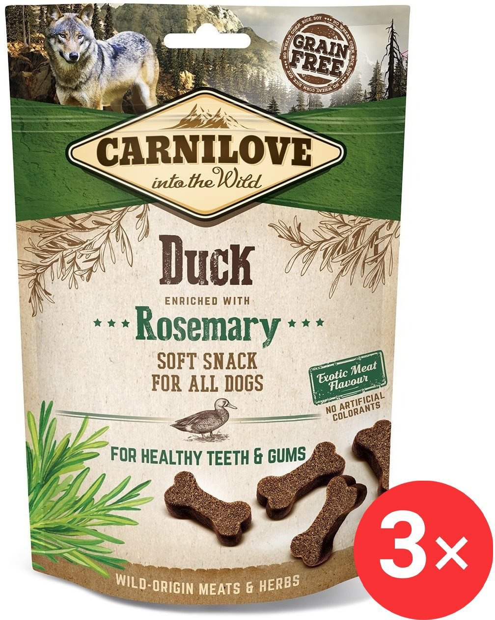 

Carnilove Dog Semi Moist Snack Duck enriched with Rosemary 3 × 200 g