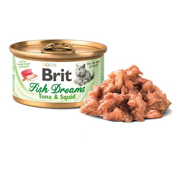 Brit Fish Dreams Tuna & Squid 80 g - Konzerva pro kočky