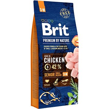 Brit Premium by Nature Senior S+M 15 kg - Granule pro psy