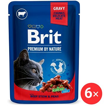 

Brit Premium by Nature Cat Pouch with Beef Stew & Peas 6 × 100 g