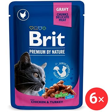 

Brit Premium by Nature Cat Pouch with Chicken & Turkey 6 × 100 g