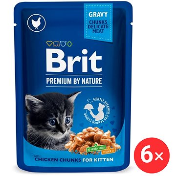 

Brit Premium by Nature Cat Pouch Chicken Chunks for Kitten 6 × 100 g