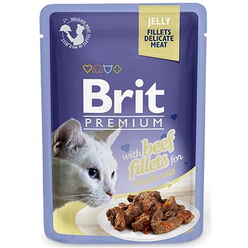 Brit Premium Cat Delicate Fillets in Jelly with Beef 85 g - Kapsička pro kočky