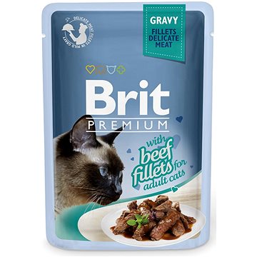 Brit Premium Cat Delicate Fillets in Gravy with Beef 85 g - Kapsička pro kočky
