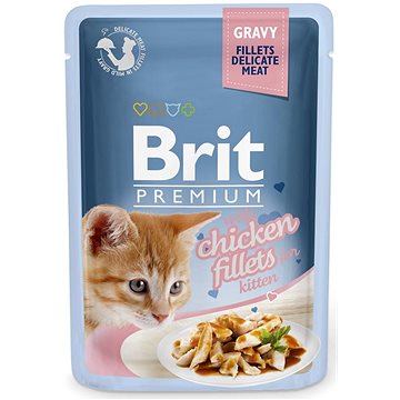 Brit Premium Cat Delicate Fillets in Gravy with Chicken for Kitten 85 g - Kapsička pro kočky