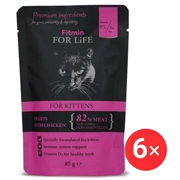 

Fitmin For Life Kuřecí kapsička pro koťata 6 × 85 g