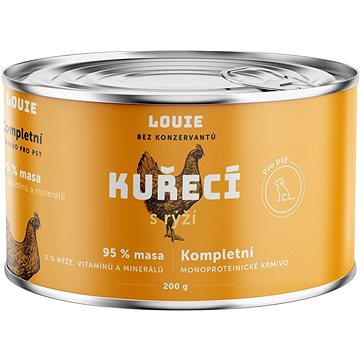 

LOUIE Kompletní monoproteinové krmivo kuřecí (95%) s rýží (5%) 200 g