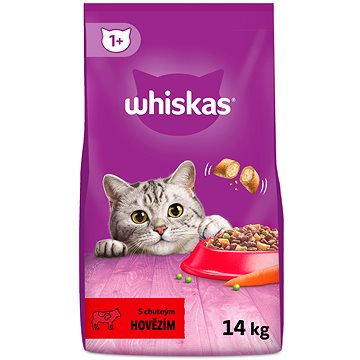 Whiskas granule hovězí pro dospělé kočky 14 kg - Granule pro kočky