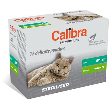 Calibra Cat  kapsa Premium Steril. multipack 12 × 100 g - Kapsička pro kočky