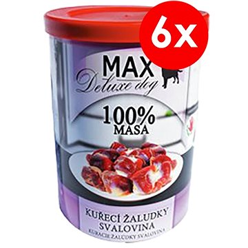 MAX deluxe kuřecí žaludky - svalovina 400 g, 6 ks - Konzerva pro psy