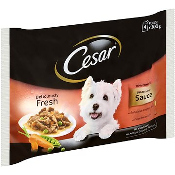 Cesar kapsička masový výběr ve šťávě pro dospělé psy 4 × 100 g - Kapsička pro psy