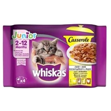Whiskas Casserole kapsička výběr drůbeží v želé pro koťata 4 × 85 g - Kapsička pro kočky