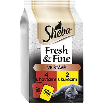 

Sheba Fresh & Fine mix hovězí a kuře 6 × 50 g