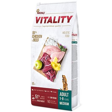 

Akinu VITALITY dog adult medium chicken & beef 12 kg