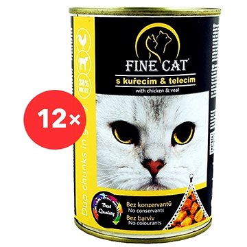 

Fine Cat Konzerva pro kočky duo kuřecí s telecím 12 × 415 g