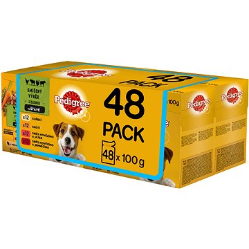 

Pedigree kapsičky masový výběr se zeleninou ve šťávě pro dospělé psy 48 x 100 g