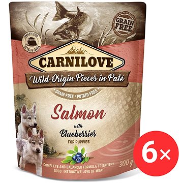 

Carnilove Dog Pouch Paté Salmon with Blueberries for Puppies 6 × 300 g