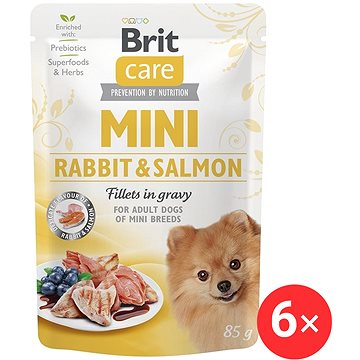 

Brit Care Mini Rabbit & Salmon Fillets in Gravy 6 × 85 g