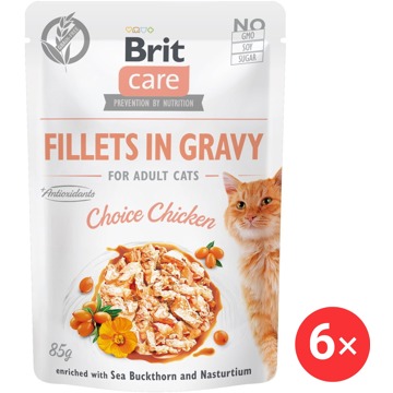 

Brit Care Cat Fillets in Gravy Choice Chicken 6 × 85 g