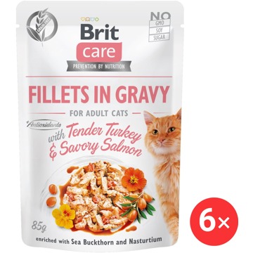 

Brit Care Cat Fillets in Gravy with Tender Turkey & Savory Salmon 6 × 85 g