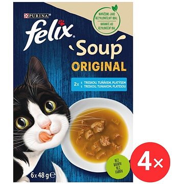 

Felix Soup Lahodný výběr z ryb s treskou, tuňákem a platýsem 6 x 48 g 4 ks