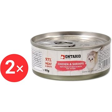 

Ontario Konzerva Kitten kuřecí kousky s krevetami 2 × 95 g
