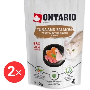 

Ontario Kapsička tuňák a losos ve vývaru 2 × 80 g