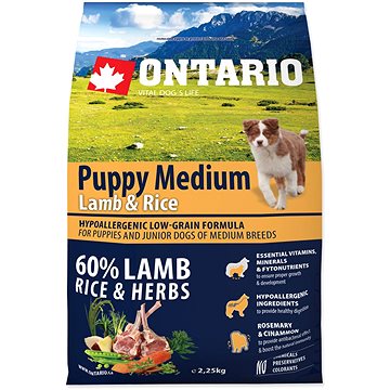 

Ontario Puppy Medium Lamb & Rice 2,25 kg