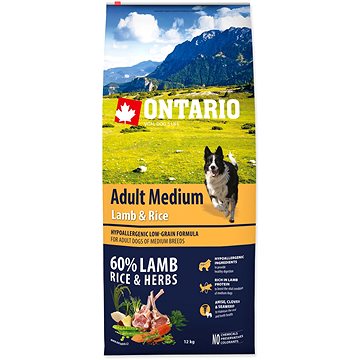 

Ontario Adult Medium Lamb & Rice 12 kg