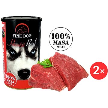 

Fine Dog Konzerva hovězí 100 % masa 2 × 1200 g