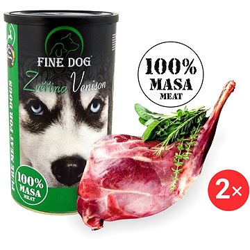 

Fine Dog konzerva zvěřina 100 % masa 2 × 1200 g