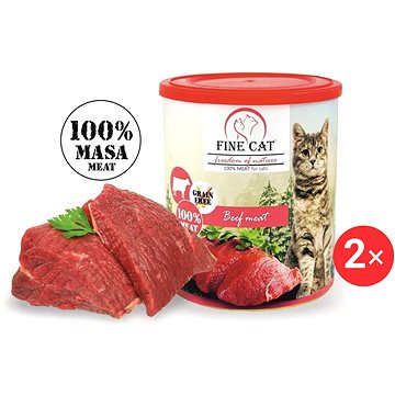 

Fine Cat FoN konzerva pro kočky hovězí 100 % masa 2 × 800 g