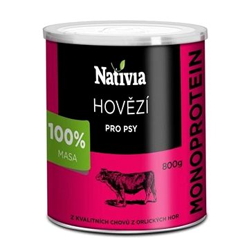 

Nativia Konzerva - Hovězí maso pro psy 800g