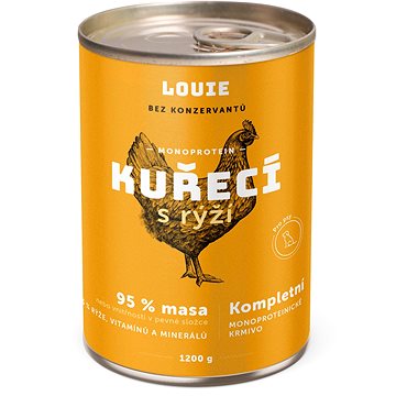 

LOUIE Kompletní krmivo kuřecí (95 %) s rýží (5 %) 1200 g