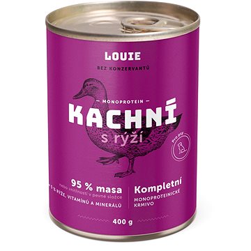 

LOUIE Kompletní krmivo kachní (95 %) s rýží (5 %) 400 g