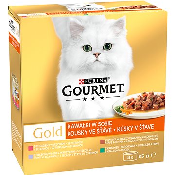 

Gourmet Gold Multipack kousky ve šťávě se zeleninou 8 × 85 g