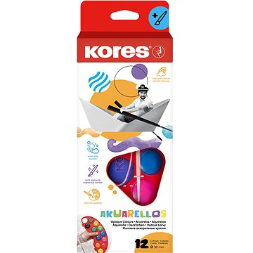

KORES AKUARELLOS 30 mm 12 barev + štětec