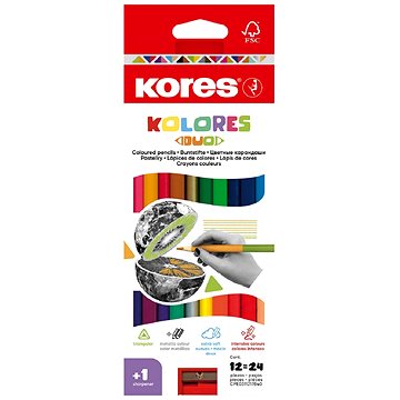 

KORES KOLORES DUO trojhranné oboustranné 12 ks (24 barev)